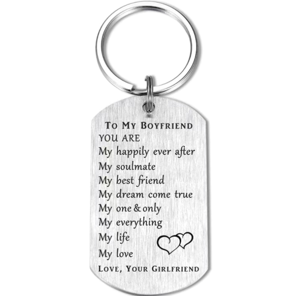 3/$25 To My Boyfriend Stainless Steel Keychain NEW